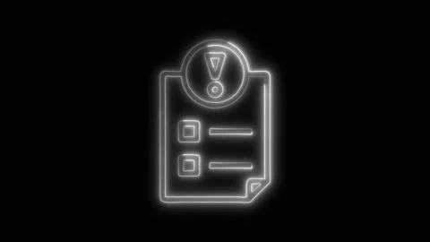 Data Analysis Importance Outline Icon in HD Video Neon Animation Stock Footage 304553865