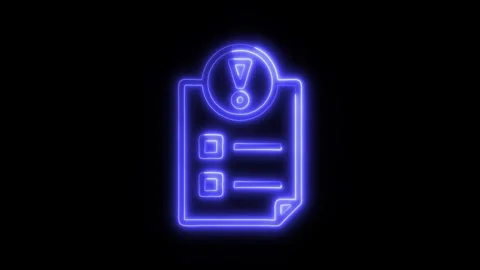 Data Analysis Importance Outline Icon in HD Video Neon Animation 스톡 동영상 304553867