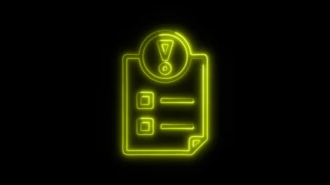 Data Analysis Importance Outline Icon in HD Video Neon Animation Stock Footage 304553869