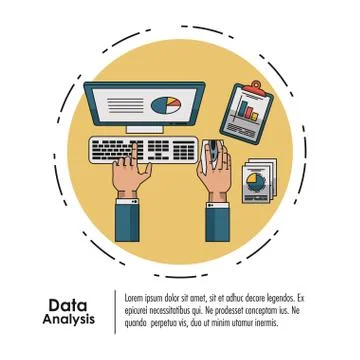Data analysis infographic Illustrazione stock