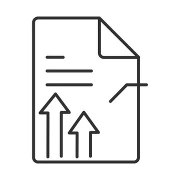 Data analysis, information paper chart arrows financial business line icon Stock Illustration