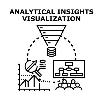 Data analysis insights visualization process concept 库存插图
