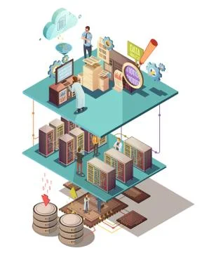 Data Analysis Isometric Concept Stock Illustration