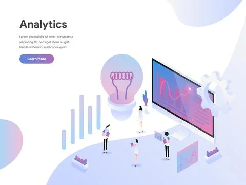 Data Analysis Isometric Illustration Concept Stock Illustration