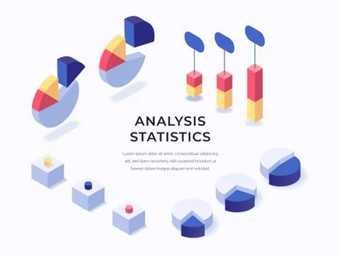 Data analysis isometric illustration Illustrazione stock
