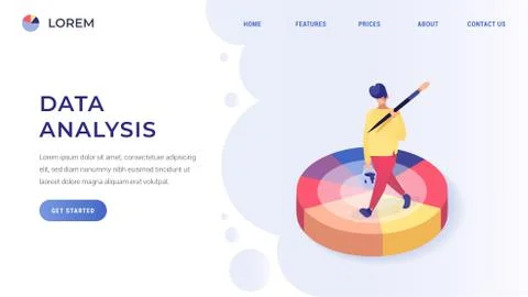Data analysis isometric illustration 스톡 일러스트