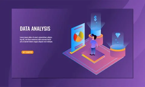 Data analysis isometric illustration. イラスト素材