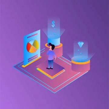 Data analysis isometric illustration.Suitable for landing page, ui, website,  스톡 일러스트