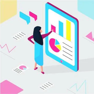 Data analysis. Isometric vector. Stock Illustration