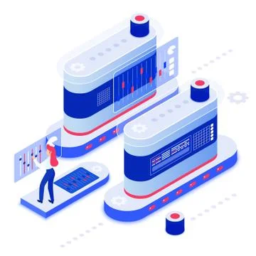Data analysis isometric vector illustration 스톡 일러스트