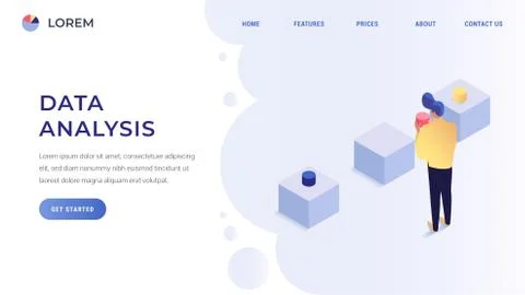 Data analysis landing page Stockillustratie