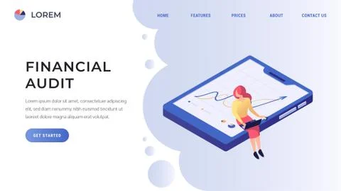 Data analysis landing page Stock Illustration