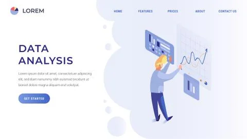 Data analysis landing page Stock Illustration