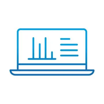 Data analysis, laptop diagram report business strategy and investment, gradient Stock Illustration