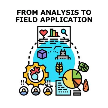 Data analysis leading to practical agricultural technology application Stock Illustration
