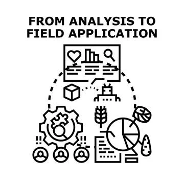 Data analysis leading to practical agricultural technology application Stock Illustration