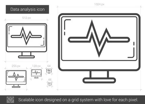 Data analysis line icon Illustrazione stock