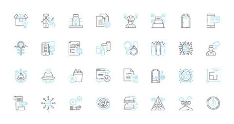 Data Analysis linear icons set. Insights, Metrics, Analytics, Statistics 库存插图
