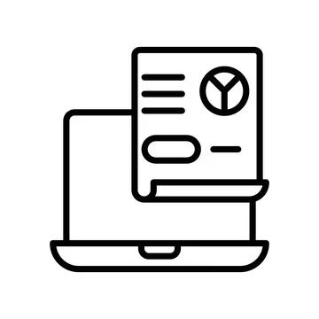 Data analysis linear logo mark in black and white Stock Illustration