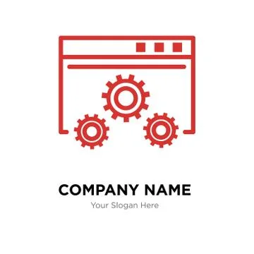 Data analysis with magnifier company logo design template Stock Illustration