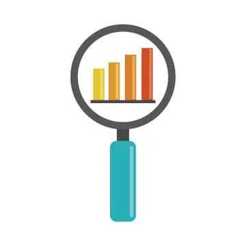 Data analysis, magnifying glass diagram financial report flat icon イラスト素材