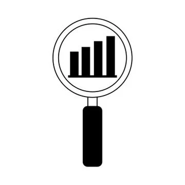 Data analysis, magnifying glass diagram financial report line icon イラスト素材