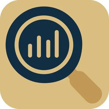 Data analysis with magnifying glass icon Stock Illustration