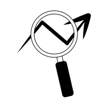 Data analysis, magnifying glass profit arrow business line icon イラスト素材