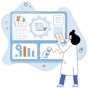 Data analysis. Marketing analytics enables businesses to optimize their 스톡 일러스트
