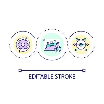 Data analysis in medical industry loop concept icon Stock Illustration
