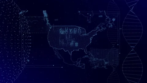 Data analysis Medical statistics on USA Country with graphs, charts, Stock Footage 218443667