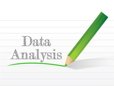 Data analysis message written Illustrazione stock