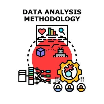 Data analysis methodology process with artificial intelligence and machine .. Stock Illustration