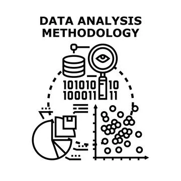 Data analysis methodology process for business intelligence Stock Illustration