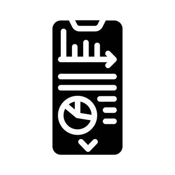Data analysis mobile app glyph icon vector illustration Stock Illustration