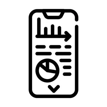 Data analysis mobile app line icon vector illustration Stock Illustration