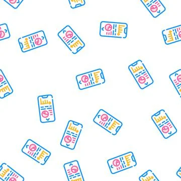 Data analysis mobile app vector seamless pattern Stock Illustration