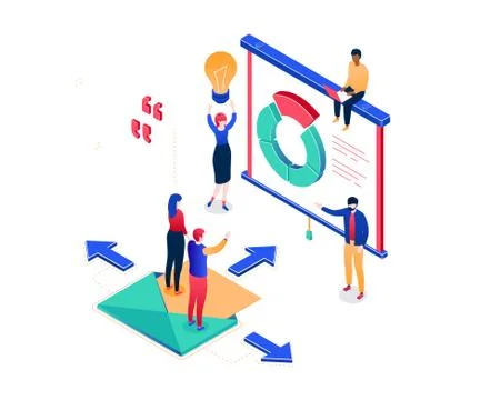 Data analysis - modern colorful isometric vector illustration Stock Illustration