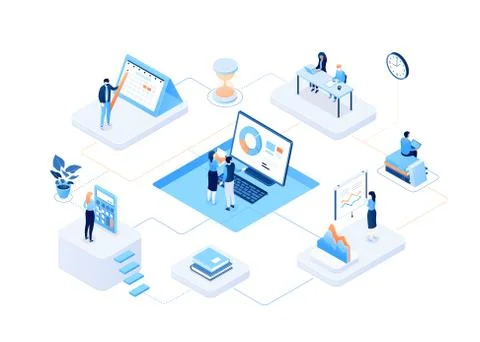 Data analysis - modern colorful isometric vector illustration Stock Illustration