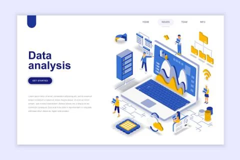 Data analysis modern flat design isometric 스톡 일러스트