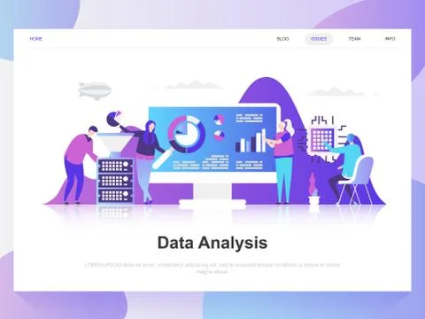 Data analysis modern flat design concept 스톡 일러스트
