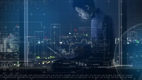 Data Analysis in a Modern Urban Environment Stock Footage 315975596