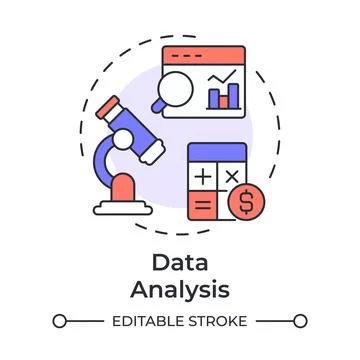 Data analysis multi color concept icon Stock Illustration