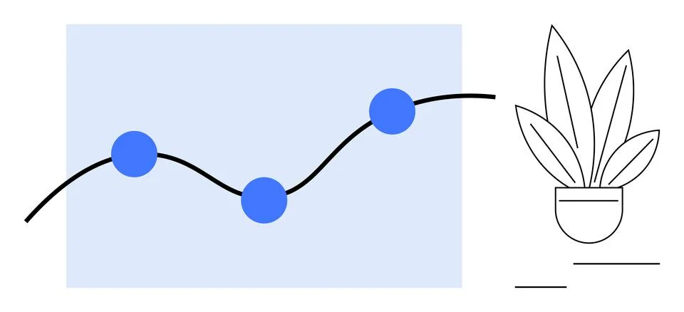 Data analysis, nature integration, growth trends, eco-friendly design, busine Stock Illustration