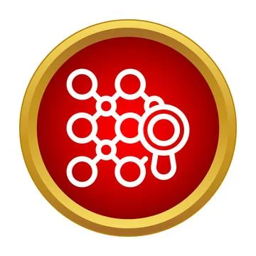 Data analysis networking research icon with magnifying glass Illustrazione stock