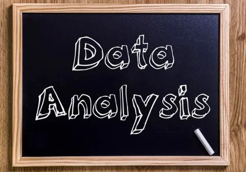 Data Analysis - New chalkboard with 3D outlined text Stock Photos