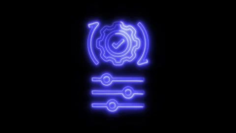 Data Analysis Optimize Outline Icon in HD Video Neon Animation Vídeo Stock 304553929