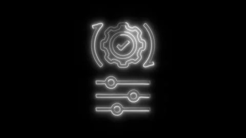 Data Analysis Optimize Outline Icon in HD Video Neon Animation 库存影片 304553931