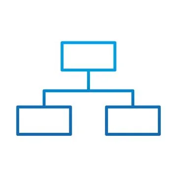 Data analysis, organization chart corporate, gradient blue line icon 스톡 일러스트