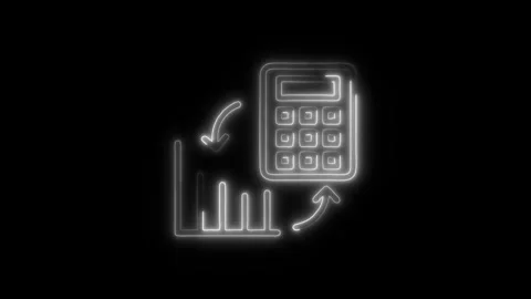 Data Analysis Outline Icon in HD Video Neon Animation  Research and Informa Stock Footage 304374956